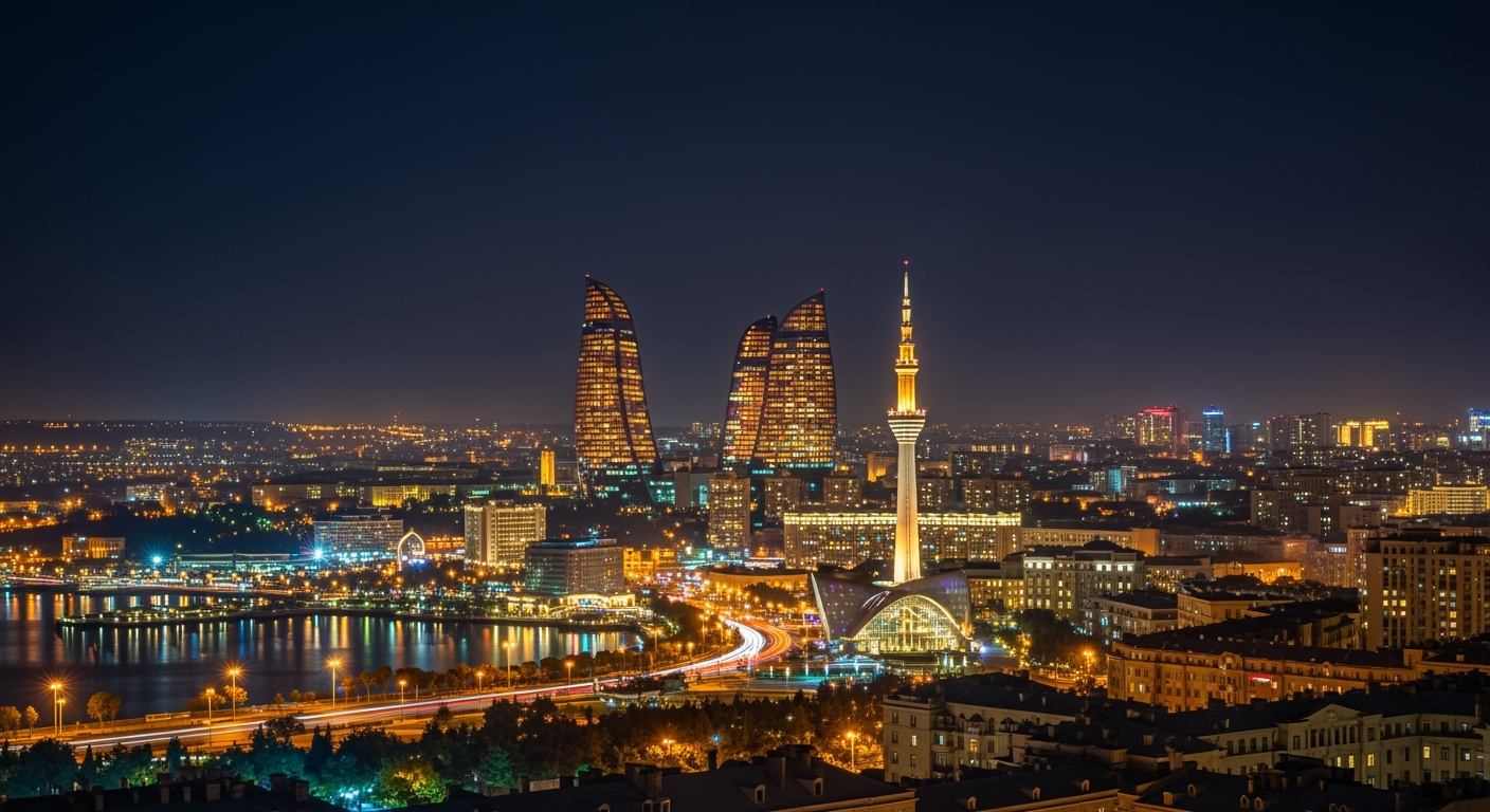 Famous Flame Towers of Baku - iconic Azerbaijan architecture landmark